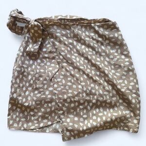 Sage the Label Cream and Tan Polka Dot Wrap Skirt
